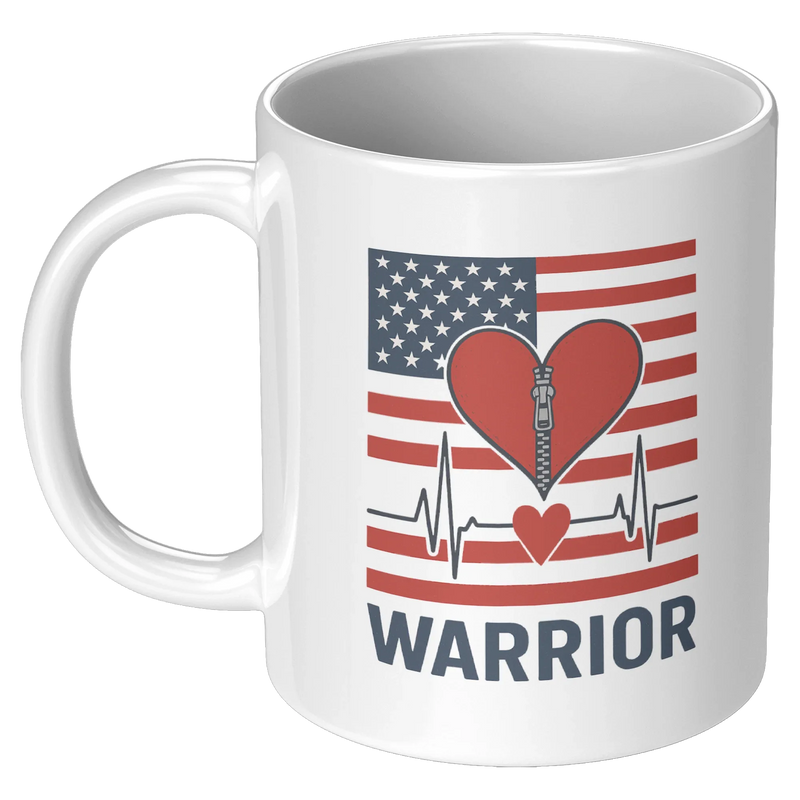 Open Heart Surgery Warrior Ceramic Mug 11 oz White - Panvola