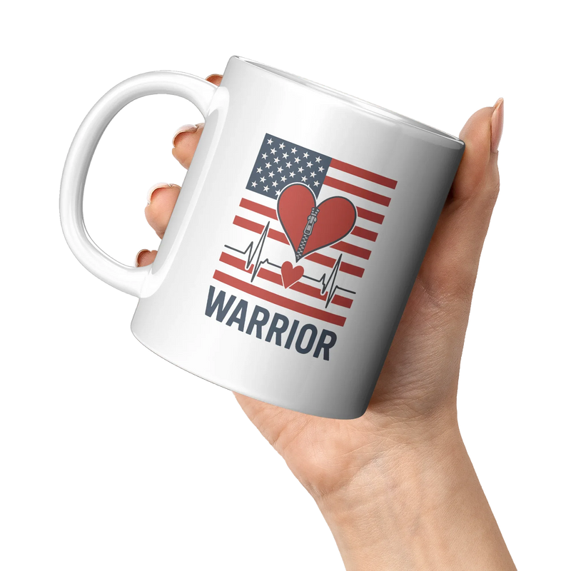 Open Heart Surgery Warrior Ceramic Mug 11 oz White - Panvola