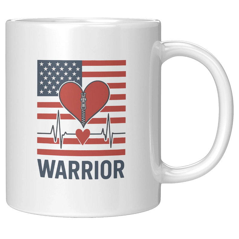 Open Heart Surgery Warrior Ceramic Mug 11 oz White - Panvola