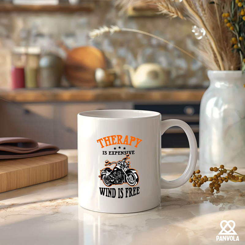 Panvola Therapy Is Expensive Wind Is Free Ceramic Mug 11 oz