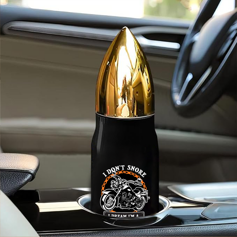 I Don't Snore I Dream I'm A Motorcycle Biker Gift Bullet Tumbler 17oz Black