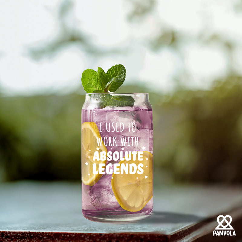 I Used To Work With Absolute Legend Glass Cup with Bamboo Lids and Straw