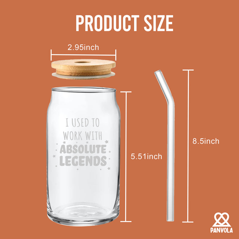 I Used To Work With Absolute Legend Glass Cup with Bamboo Lids and Straw