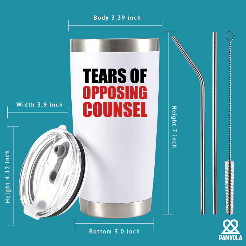 Tears of Opposing Counsel Lawyers Gift Tumbler 20oz White