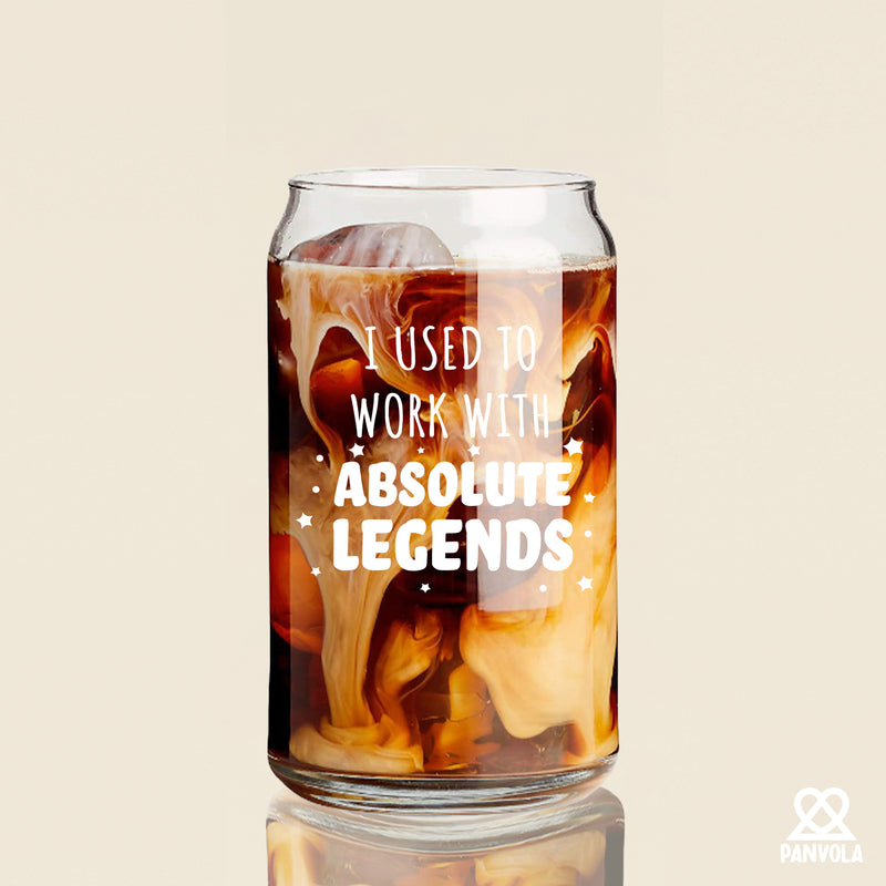 I Used To Work With Absolute Legend Glass Cup with Bamboo Lids and Straw