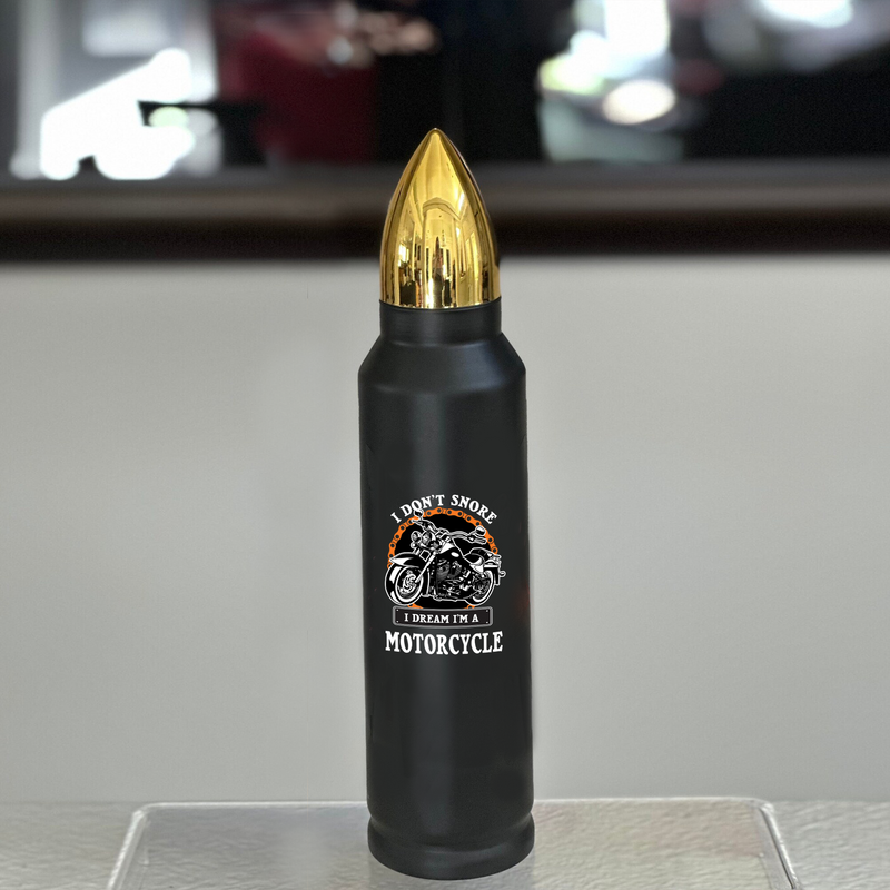 I Don't Snore I Dream I'm A Motorcycle Biker Gift Bullet Tumbler 17oz Black