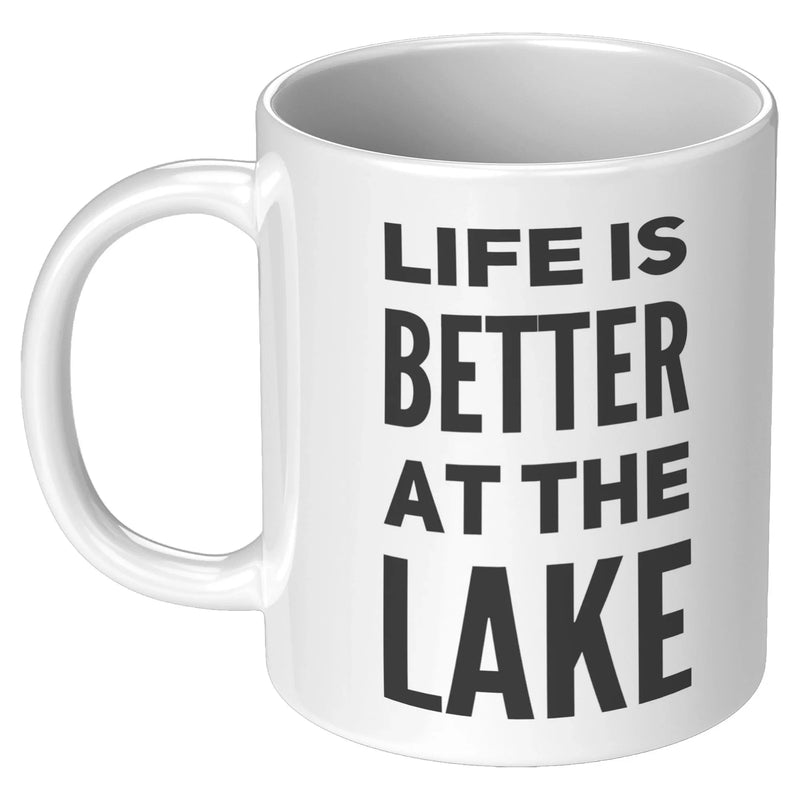 Panvola Life Is Better At The Lake Coffee Mug Gift For Lake Lovers Kayaking Boating Boat Owner's Outdoor Enthusiasts (11oz) White - Panvola