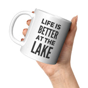 Panvola Life Is Better At The Lake Coffee Mug Gift For Lake Lovers Kayaking Boating Boat Owner's Outdoor Enthusiasts (11oz) White - Panvola