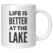 Panvola Life Is Better At The Lake Coffee Mug Gift For Lake Lovers Kayaking Boating Boat Owner's Outdoor Enthusiasts (11oz) White - Panvola