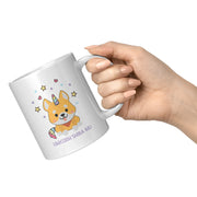 Panvola ShiniCorn Shiba Inu Japanese Dog Coffee Mug Dog Lover Gift For Dog Owners Veterinarian Vet Puppy 11 ounces Ceramic Cup White Novelty - Panvola
