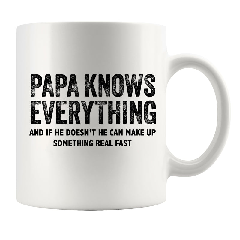 Papa Knows Everything Fathers Gift Ceramic Mug 11oz White