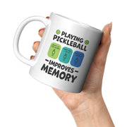 Playing Pickleball Improves Memory Ceramic Mug 11 oz White - Panvola