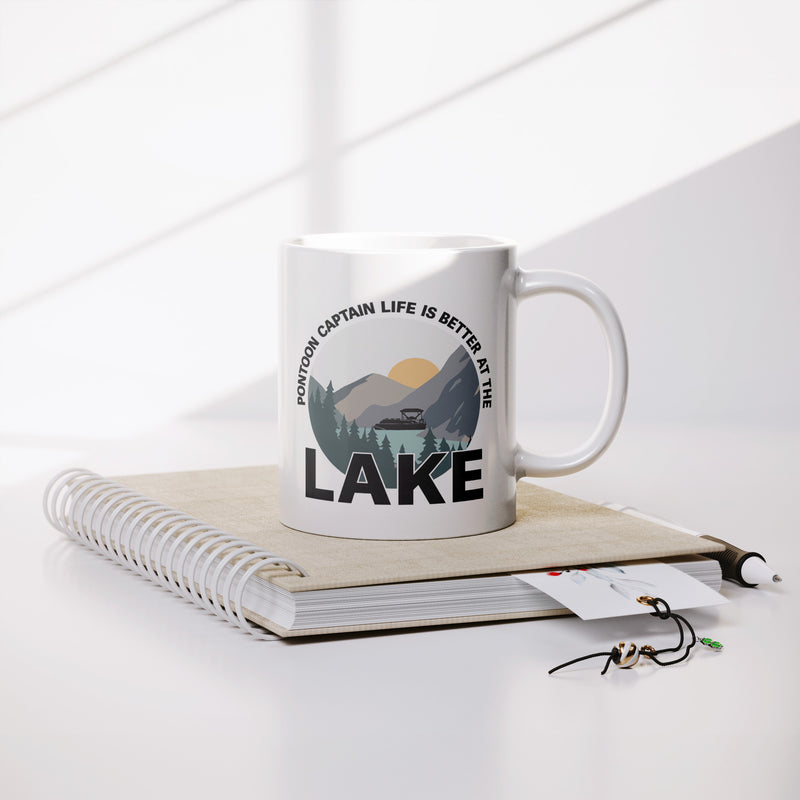 Pontoon Captain Life Is Better At The Lake Ceramic Mug 11 oz White