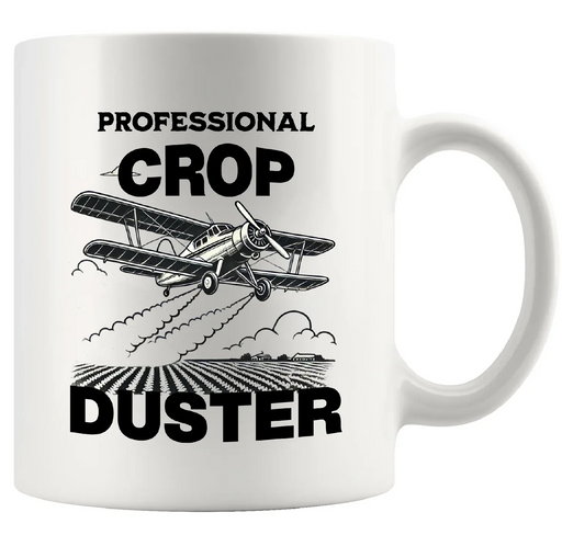 Professional Crop Duster Ceramic Mug 11 oz White - Panvola