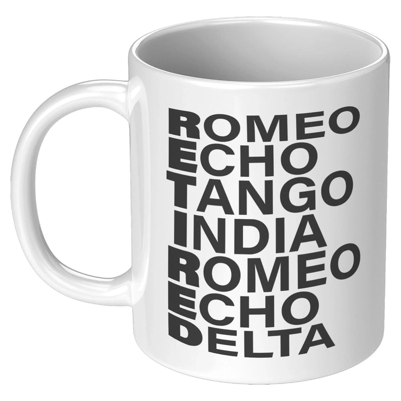 Retired Acronym Military US Navy Army Veteran Retirement Mug 11 oz - Panvola