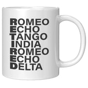 Retired Acronym Military US Navy Army Veteran Retirement Mug 11 oz - Panvola