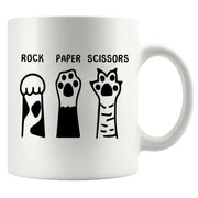 Rock Paper Scissors Ceramic Mug 11 oz White - Panvola