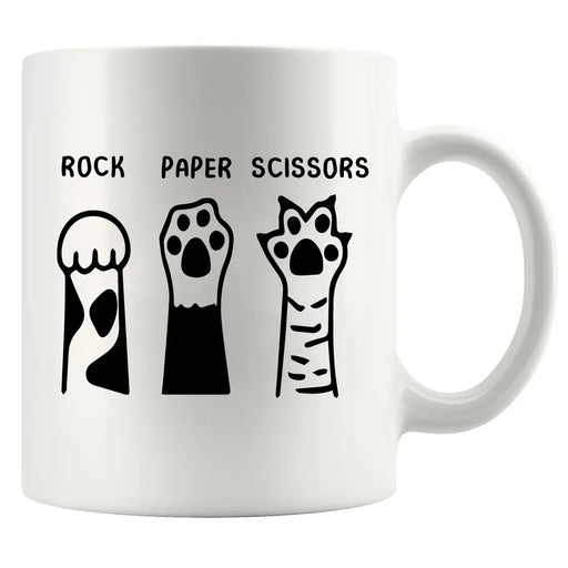 Rock Paper Scissors Ceramic Mug 11 oz White - Panvola