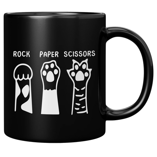Rock Paper Scissors Ceramic Mug 11 oz Black - Panvola