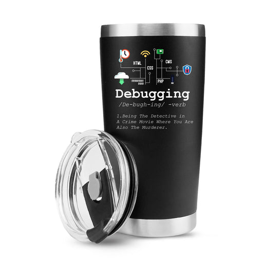 Debugging Definition Computer Programmer Coder Vacuum Insulated Tumbler.