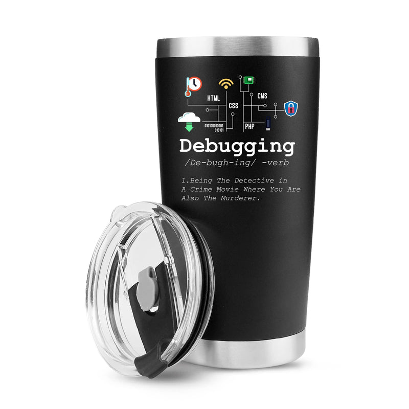 Debugging Definition Computer Programmer Coder Vacuum Insulated Tumbler