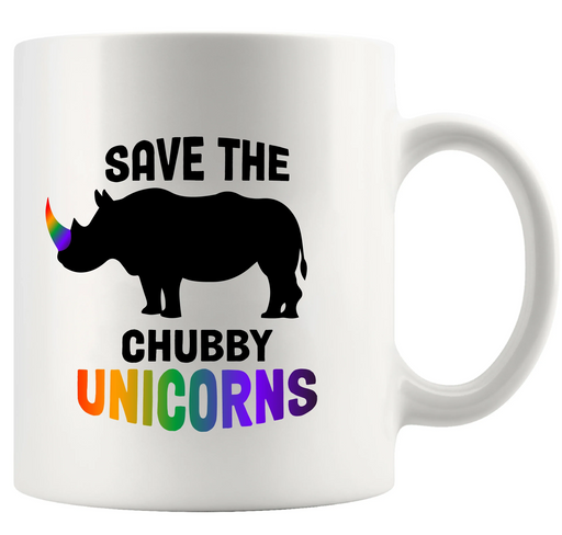 Save The Chubby Unicorns Ceramic Mug 11 oz White - Panvola