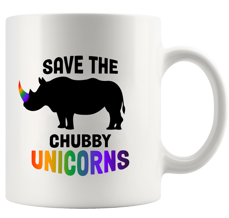 Save The Chubby Unicorns Ceramic Mug 11 oz White