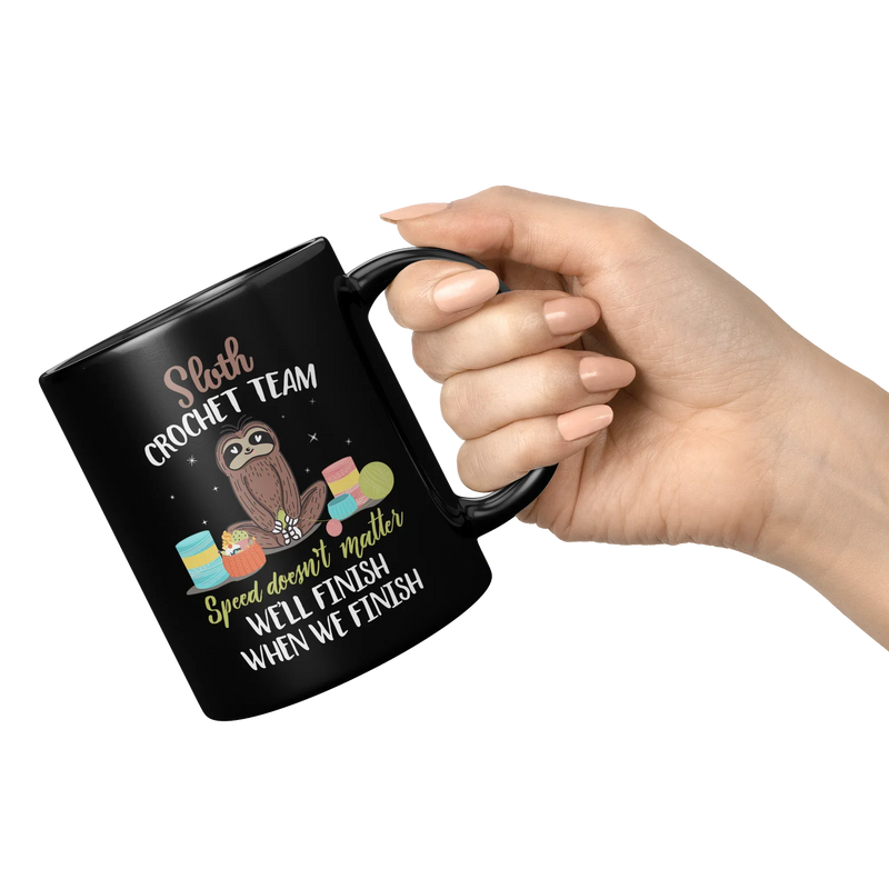 Sloth Crochet Team Speed Doesn't Matter Knitting Funny Coffee Mug 11oz - Panvola