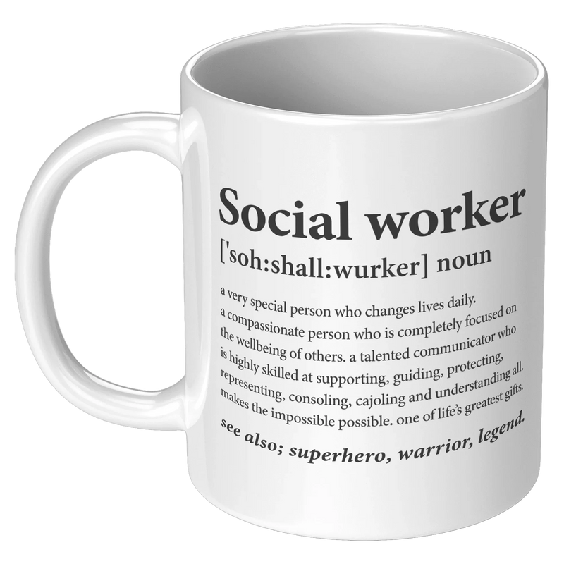 Social Worker Definition Ceramic Mug 11 oz White - Panvola