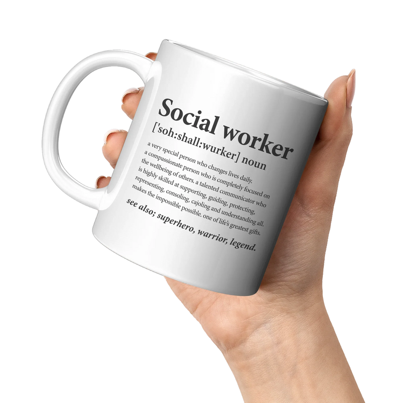 Social Worker Definition Ceramic Mug 11 oz White - Panvola