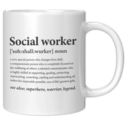 Social Worker Definition Ceramic Mug 11 oz White - Panvola
