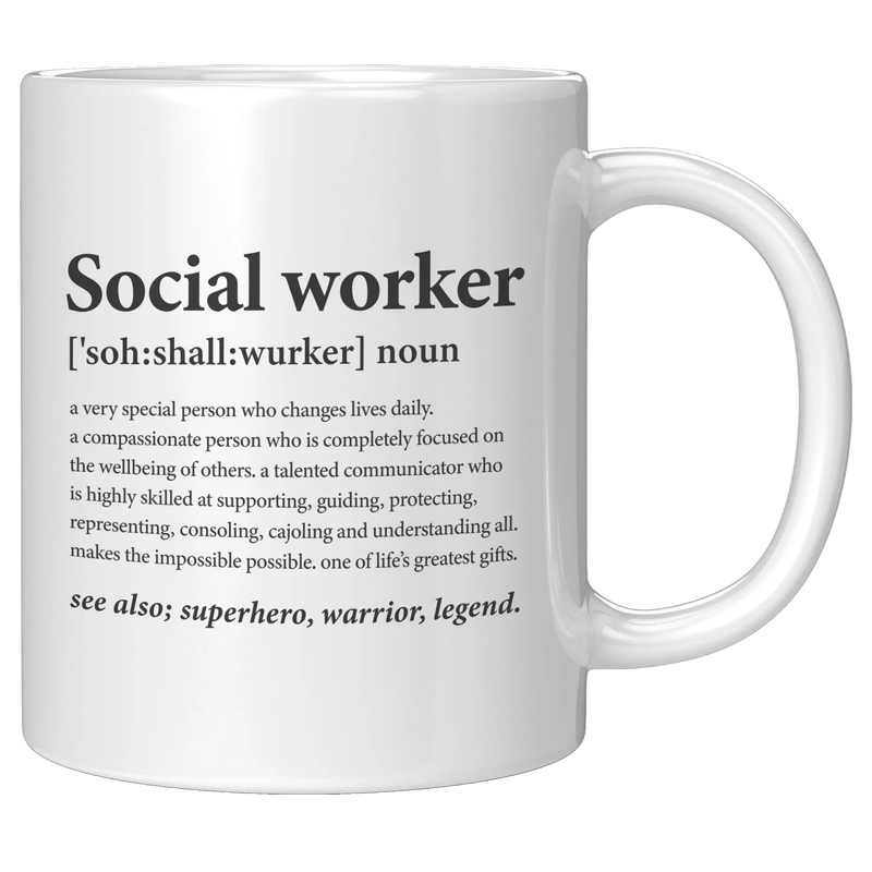 Social Worker Definition Ceramic Mug 11 oz White - Panvola