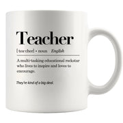 Teacher Definition Ceramic Mug 11 oz White.
