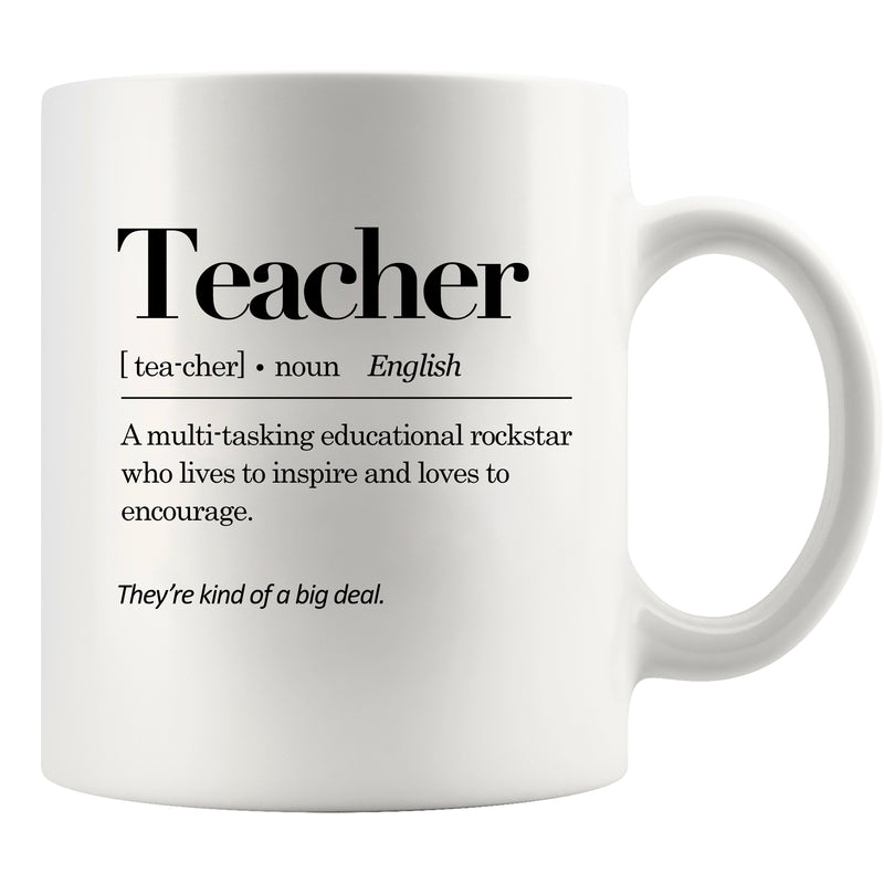 Teacher Definition Ceramic Mug 11 oz White.