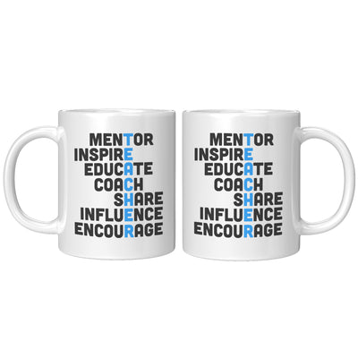 Teacher Gift - Mentor Inspire Educate Teacher Acronym Appreciation Coffee Mug 11 oz