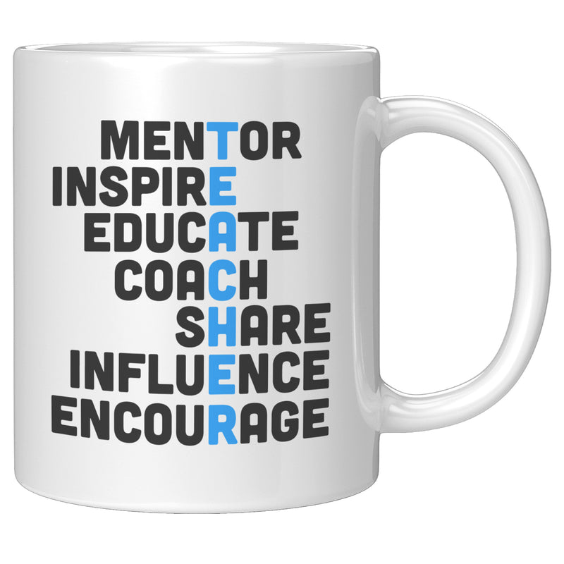 Teacher Gift - Mentor Inspire Educate Teacher Acronym Appreciation Coffee Mug 11 oz