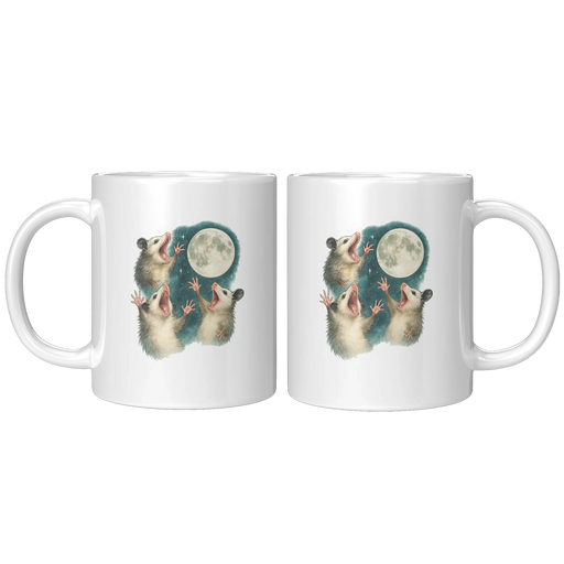 Three Possum Moon Ceramic Mug 11 oz White - Panvola