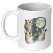 Three Possum Moon Ceramic Mug 11 oz White - Panvola