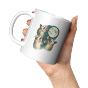 Three Possum Moon Ceramic Mug 11 oz White - Panvola