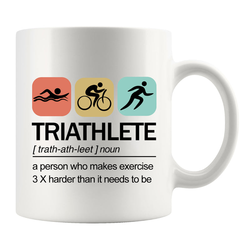 Triathlete Definition Mug Athlete Gifts Ceramic Mug 11 oz White.