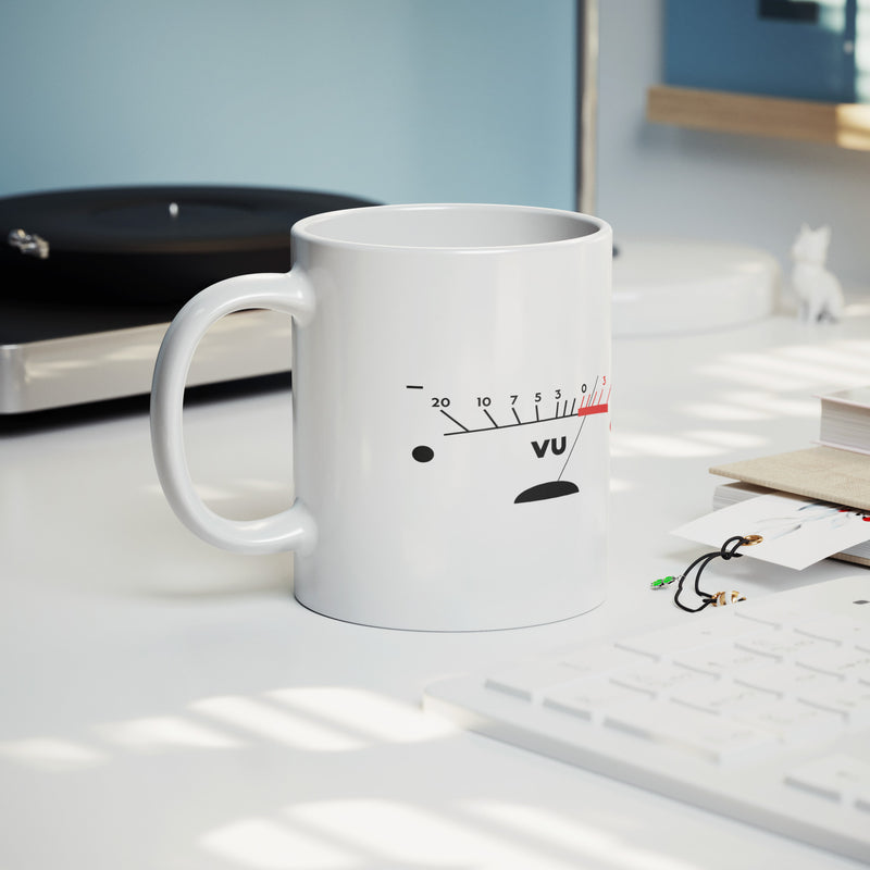 VU Meter Retro Music Ceramic Mug 11 oz White