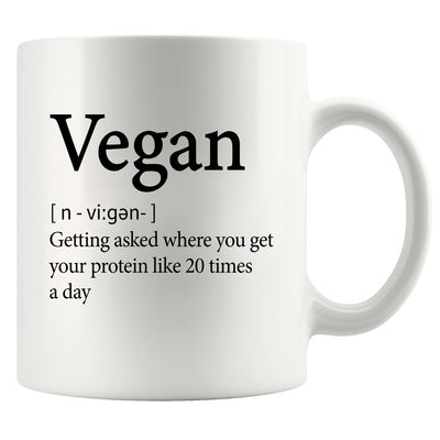Vegan Definition Mug Ceramic Cup 11 oz White