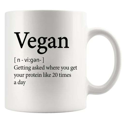 Vegan Definition Mug Ceramic Cup 11 oz White - Panvola