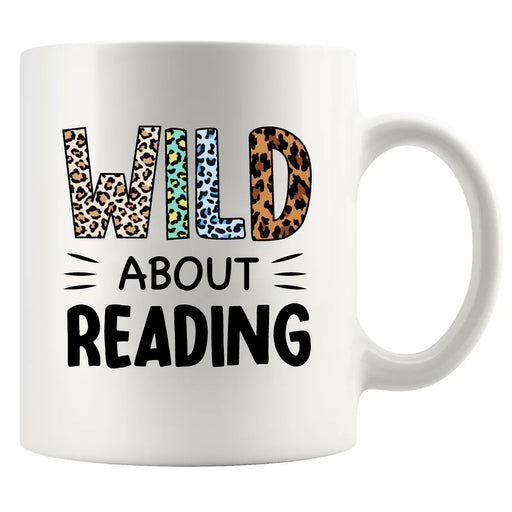 Wild About Reading Ceramic Mug 11 oz White - Panvola