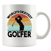 World's Okayest Golfer Golf Gifts Ceramic Mug 11 oz White - Panvola