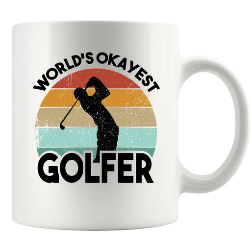 World's Okayest Golfer Golf Gifts Ceramic Mug 11 oz White - Panvola