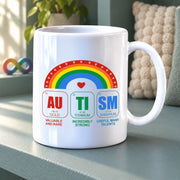 Autism Awareness Elements Periodic Table Ceramic Mug 11 oz White - Panvola