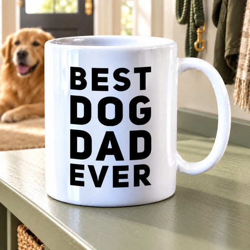 Best Dog Dad Ever Pet Lover Appreciation Gift Ceramic Coffee Mug 11 oz - Panvola