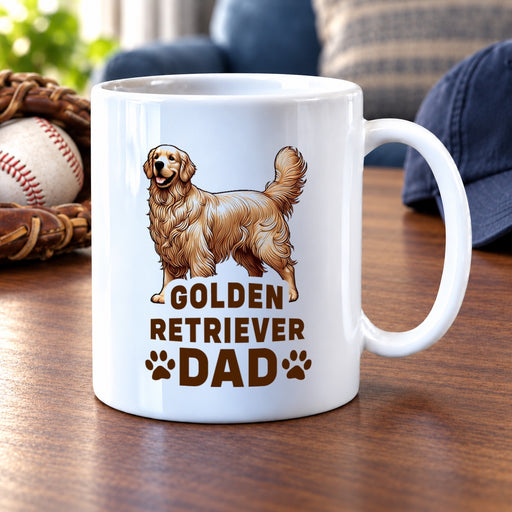 Golden Retriever Dad Ceramic Mug 11 oz White - Panvola