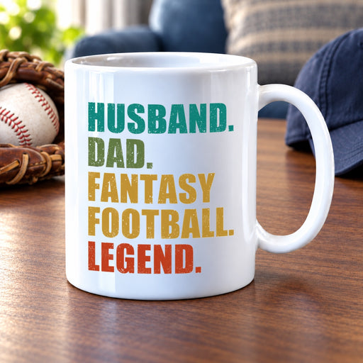 Husband Dad Fantasy Football Legend Ceramic Mug 11 oz White - Panvola
